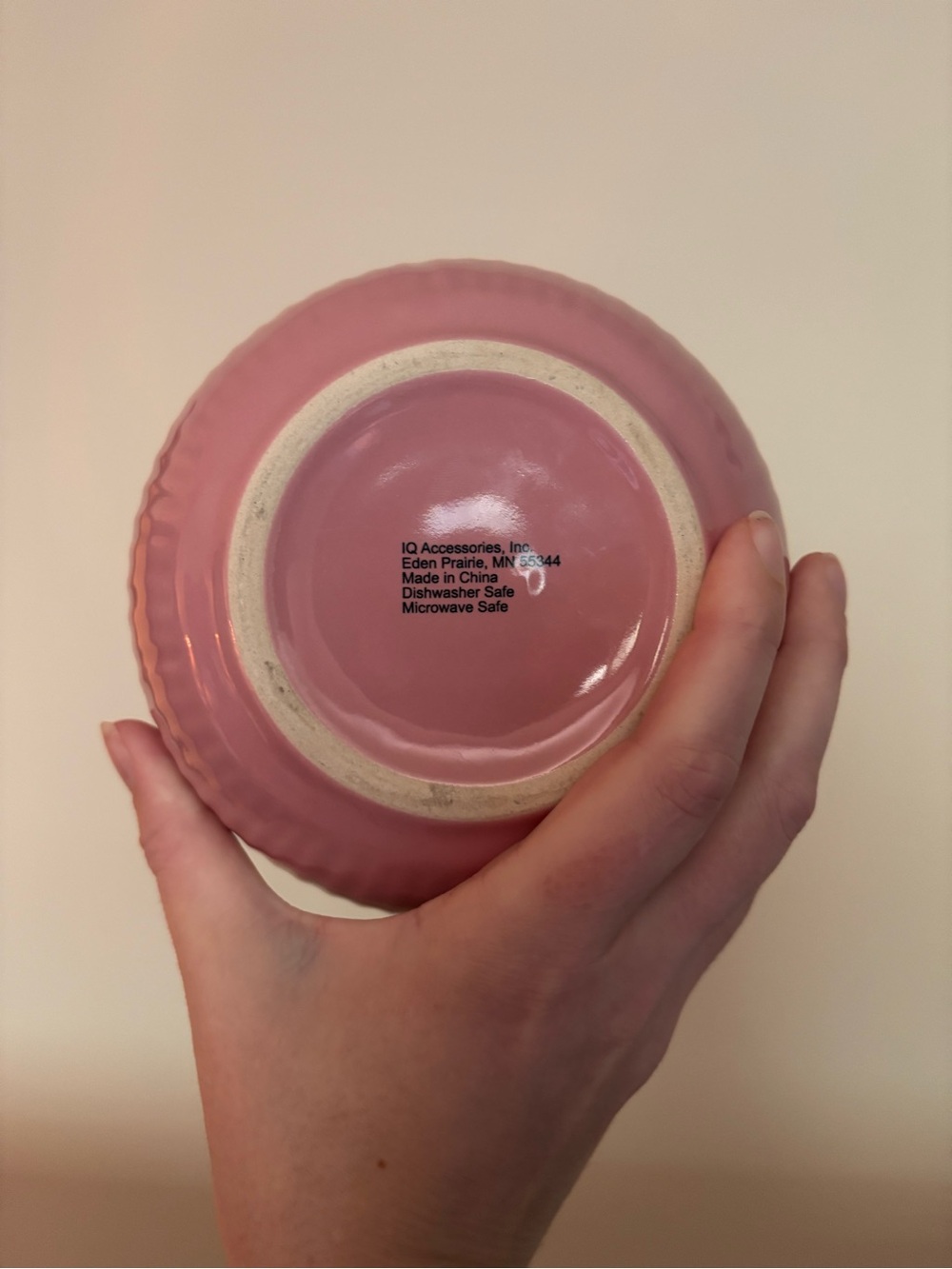 Pink Ceramic Ribbed Bowl - Picture 3 of 4